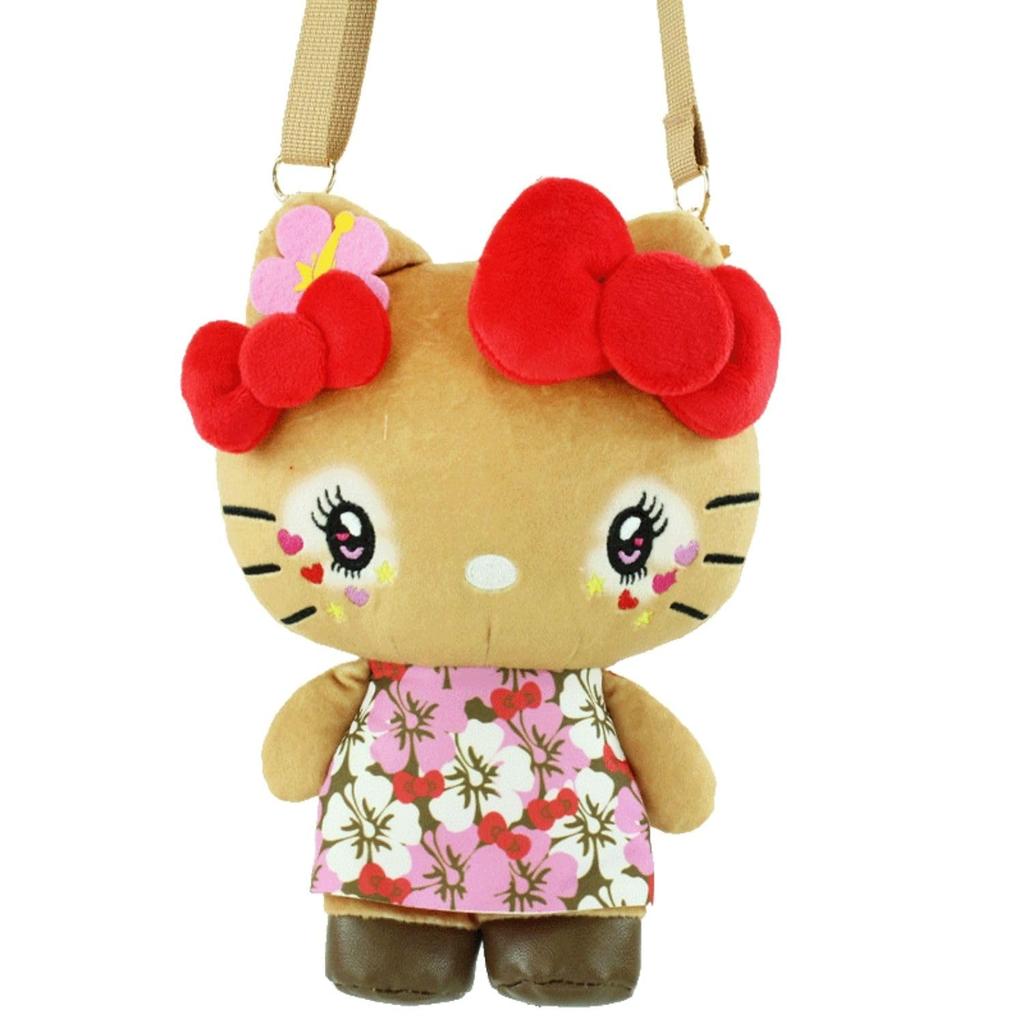 Yasuda Tsusho Hello Kitty Heisei Retro Kogal Series Mascot Shoulder Bag, Hibiscus, Approx. H20xW12xD6cm (HxWxD) KT Kogal Mascot Shoulder Bag HB