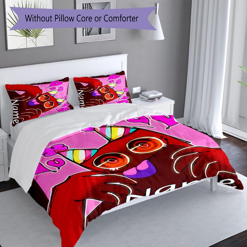 3pcs Custom Name Garten Of Banban Set,Includes 1 Duvet Cover and 2 Pillowcases,All-season Bedroom Decor