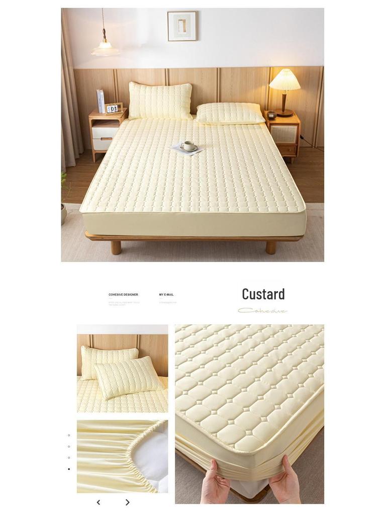 Нескользящее однотонное стеганое покрывало: Приятный для кожи, выстиранный хлопок