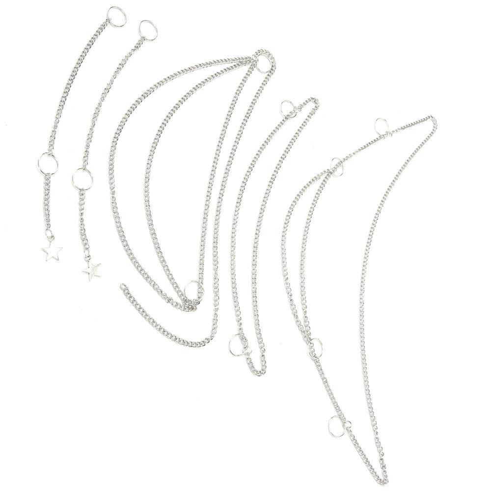 Silver Hair Braid Chain Punk Style DIY Hair Decoration Hip Hop Dreadlocks Hair Chains For Wedding