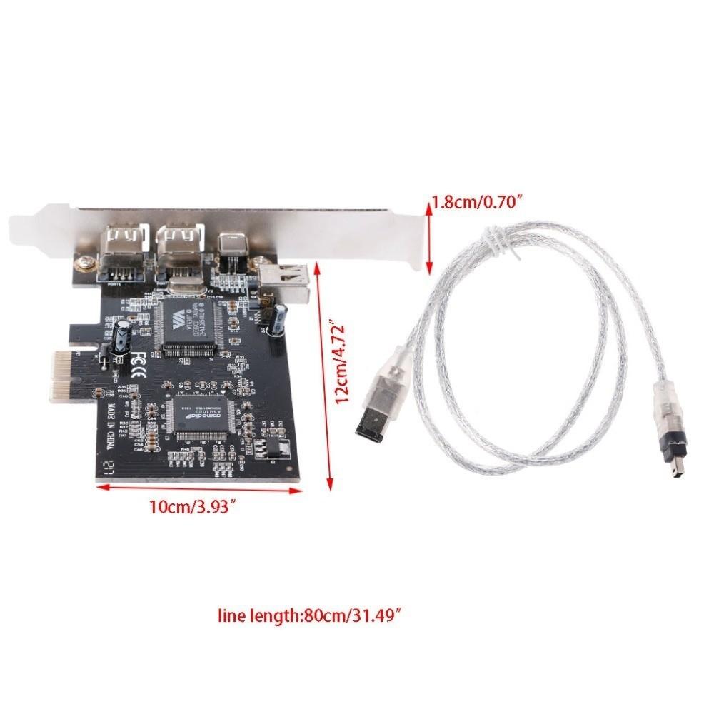 Plastic FireWire 1394a Controller Card Black Firewire 400 Capture Card For DV Connection