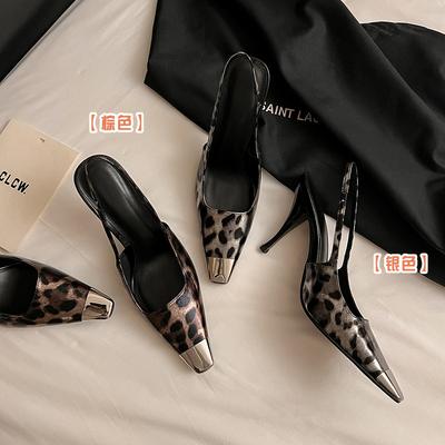 Нишевая роскошь 2025 лето ручная работа женская обувь внешняя торговля ретро крутые шлепанцы рекомендованы для ношения на улице, высокие каблуки острый носок