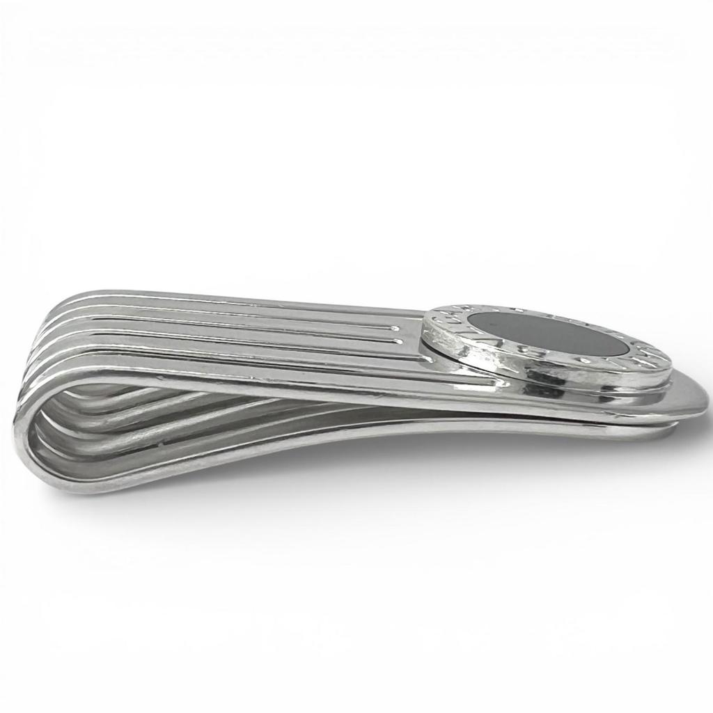 Great BVLGARI Money clip Bvlgari Man Slit Silver SV925 mens Used