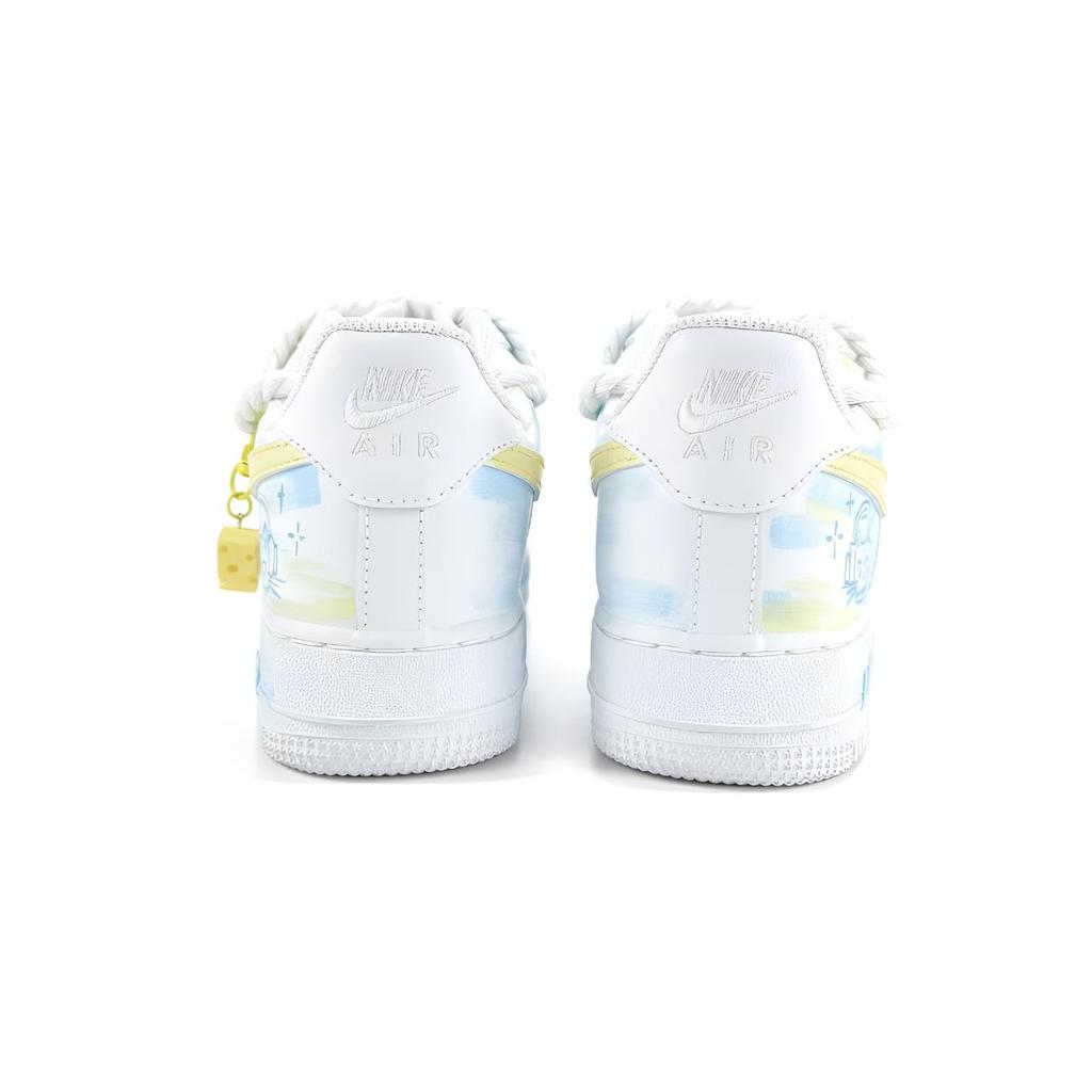 Nike Air Force 1 Black Spike Island, Air Force 1, Milk Blue Star Design Low top Skateboard Shoes Unisex Sky Blue CW2288-111(Team405-)