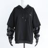 Vintage Hoodie Women Streetwear Oversized Sweatshirt Punk Long Sleeve Pullovers Korean Grunge Plaid Splice Hoody