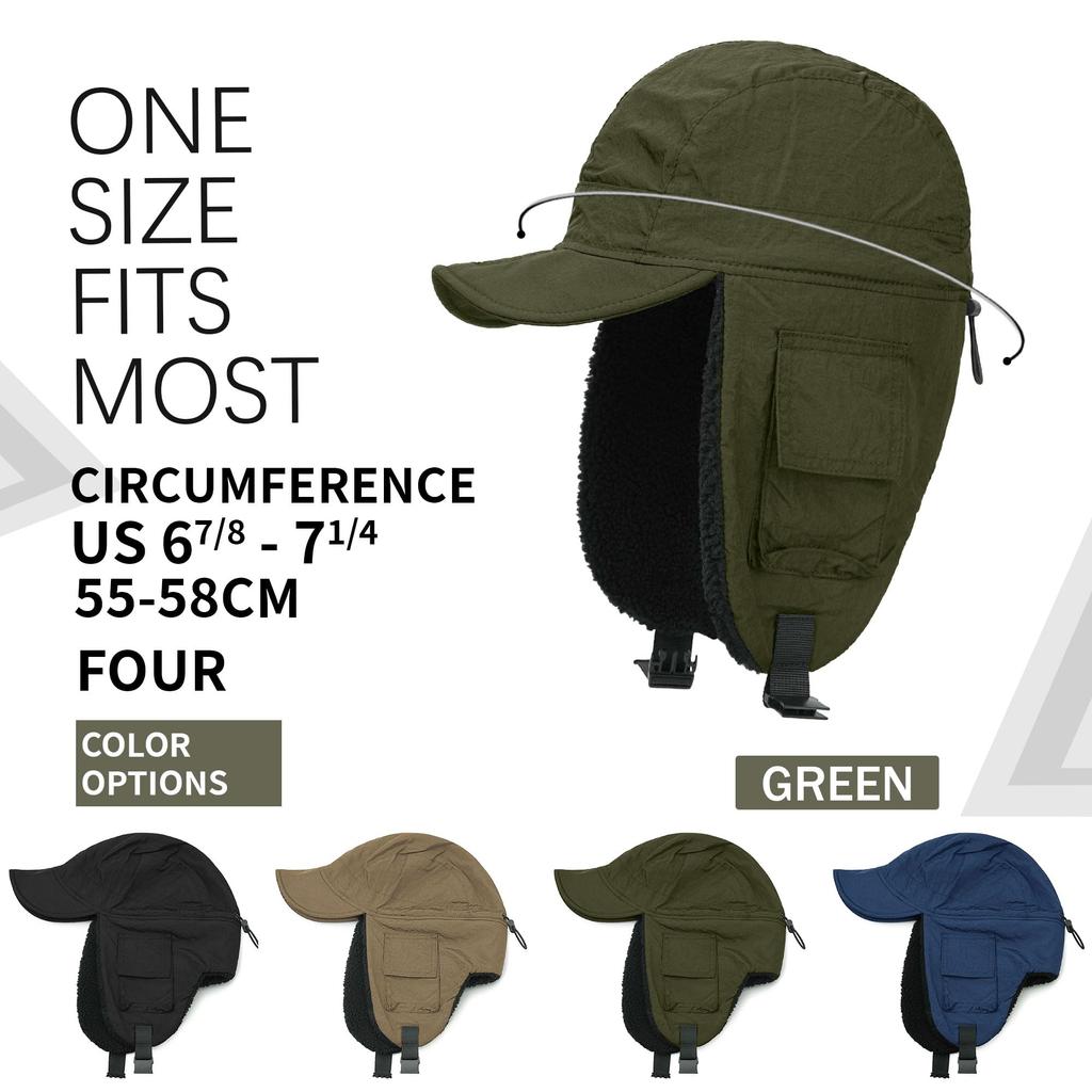 Croogo Pilot Warm Cold Weather Ear Perfect for Snow and Midwinter Outdoor Work Cap, Fleece-Lined, Protection, Flaps, Waterproof, Commuting, School,