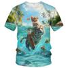 Мужская футболка с 3D-принтом Streetwear Повседневная с коротким рукавом с круглым вырезом Мода для молодежи