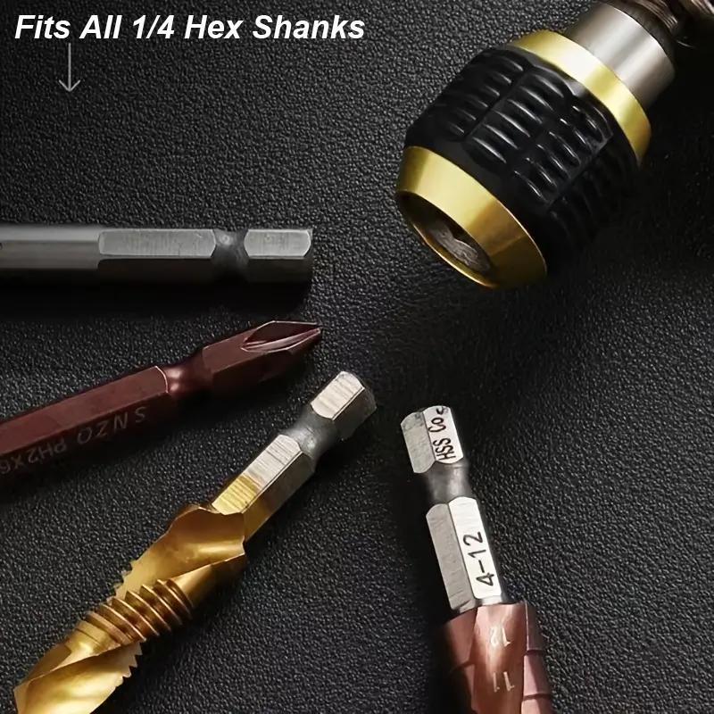 Chuck Extension Adapter Convertor Hex Shank Quick Release Change Bar Socket Electric Screwdriver Bit Holder Kit For Screws Nuts