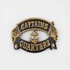 Handmade Captain's Quarters Door Plate Nautical Charm Plaque, Ship Boat Sign, Brass Finish, Maritime Decor Wall Art for Home, Office