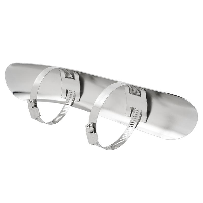 Chrome Curved Motorcycle Exhaust Pipe Heat Shield Cover for Honda VT750DC Shadow Spirit 2001-2007 VT750C2 Shadow Spirit 07-2009