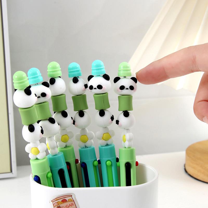 Шариковая ручка Kawaii Capybara 4 цвета, мультяшная милая панда, детские ручки для письма, школьные канцелярские принадлежности для студентов