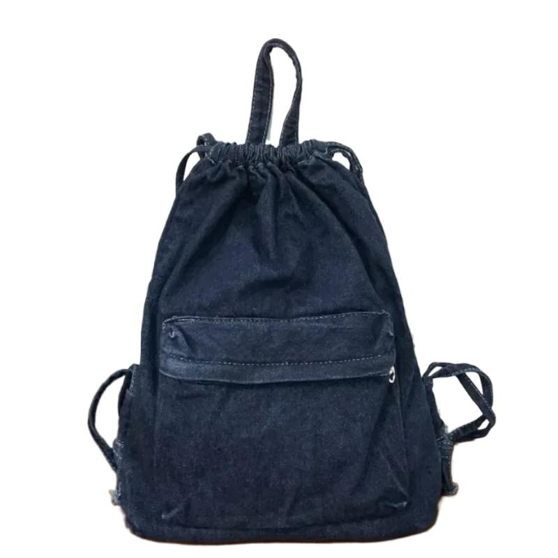 Повседневный рюкзак из джинсовой ткани большой вместимости со шнурком легкий универсальный новый стиль вестерн высокое качество