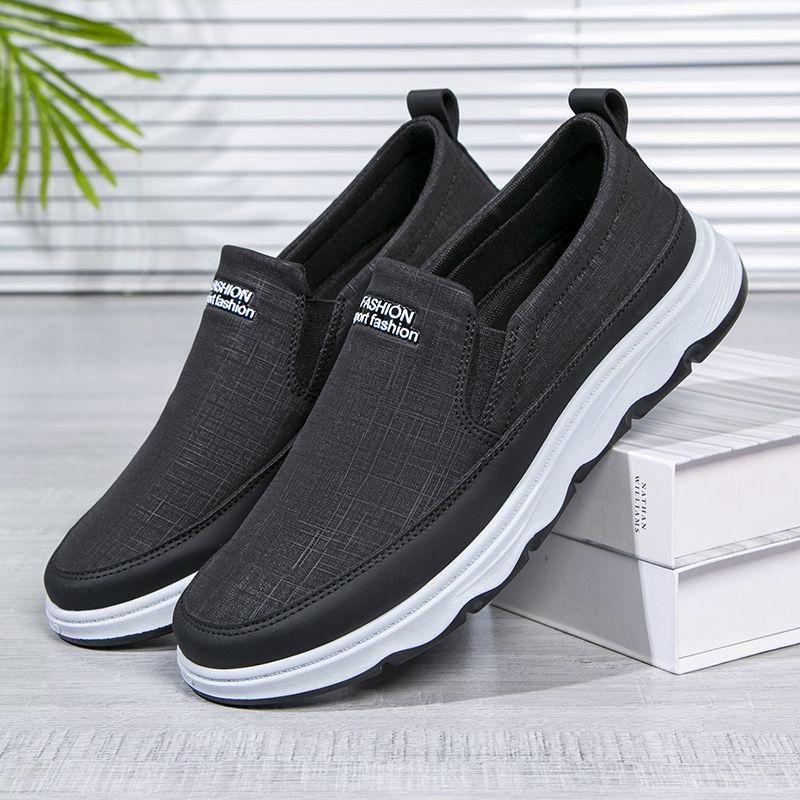 Cloth Shoes Men's Soft-soled Non-slip Canvas Shoes Slip-on Casual Shoes Lightweight Breathable Shoes