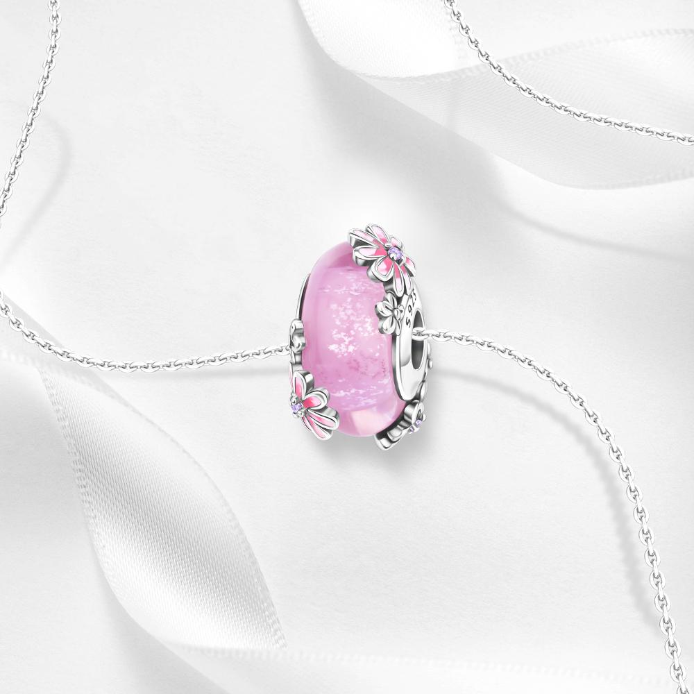 Кристально чистые бусины из муранского стекла с волнообразным рифленым узором, шарм, подходит для браслета бренда, женское медное ожерелье-подвеска, подарок-шарм