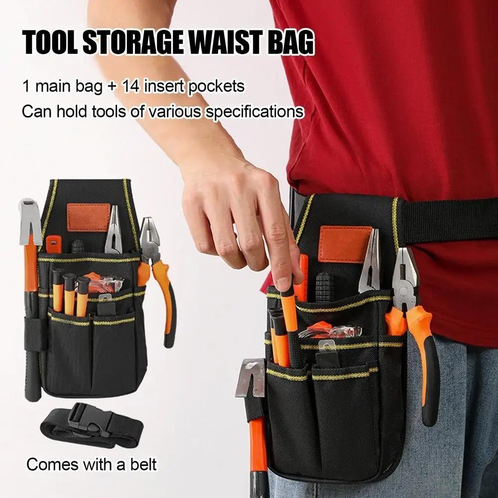 Thicken Electrician Tool Bag Waterproof Tools Storage Bag Waist Belt Pouch Carpenter