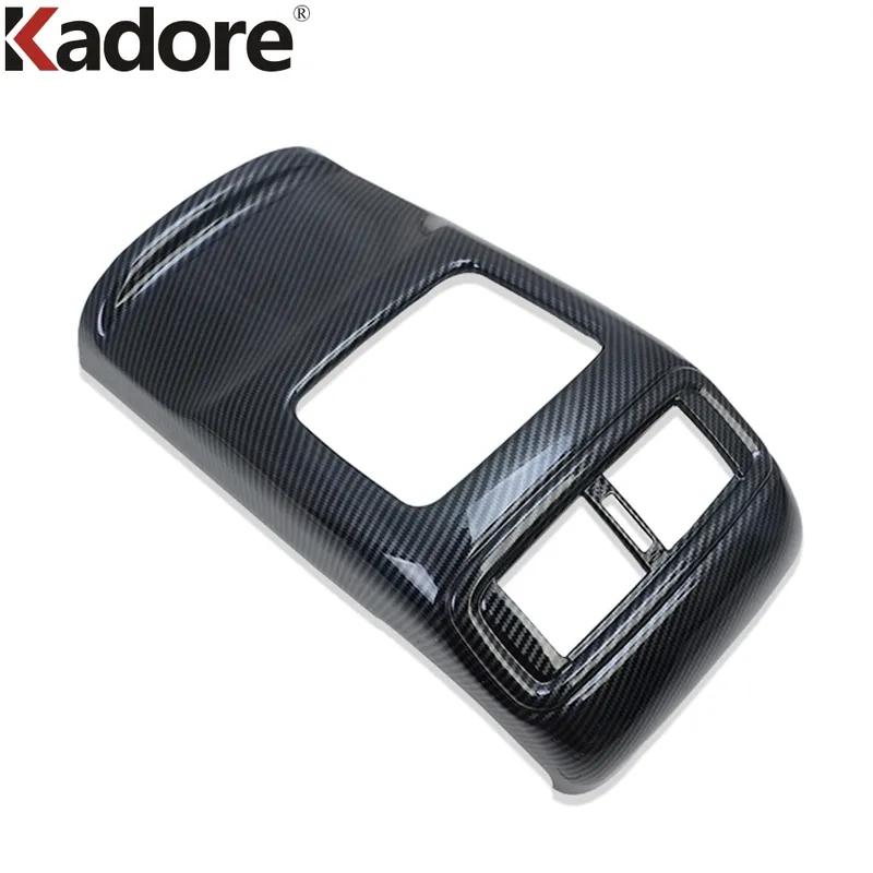 For Honda CR-V CRV 2017- Carbon Fiber Car Armrest Box Rear Air Condition Vent Outlet Cover Trim Interior Accessories