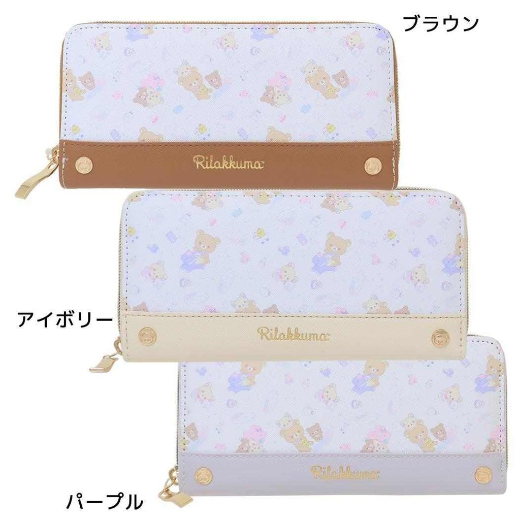Трехстворчатый кошелек Sanrio с леопардовым принтом и дизайном Rilakkuma
