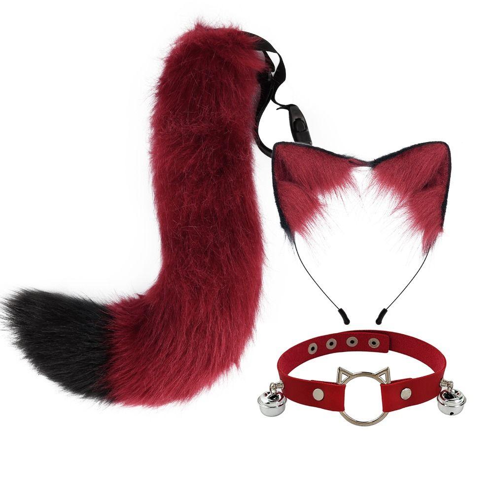 1 set Cat Tail Halloween Animal Cosplay Props Necklace Animal Cosplay Props Cosplay