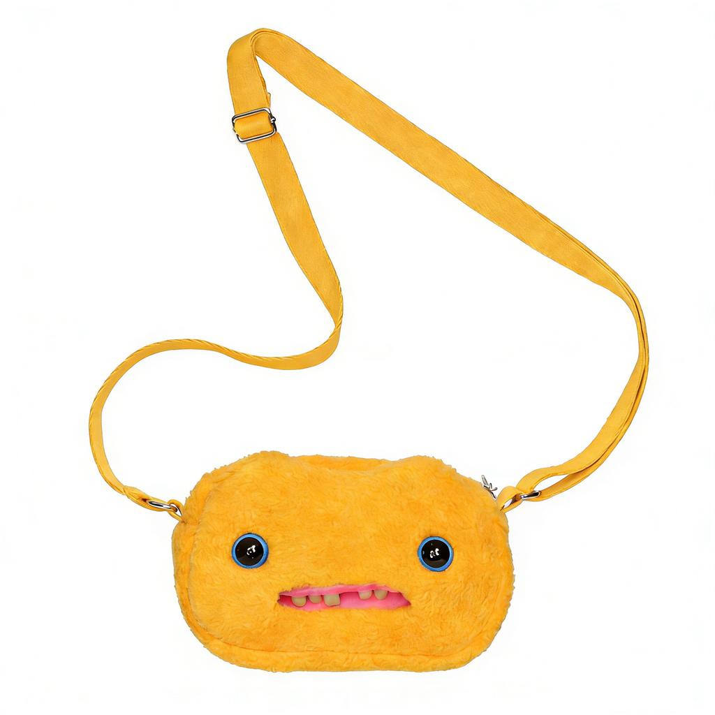 Fluffy Crossbody Bag Wide Eyed Weirdo Screech Dolls Ugly Tooth Monster Plush Toys Big Head Furry Backpack Gifts