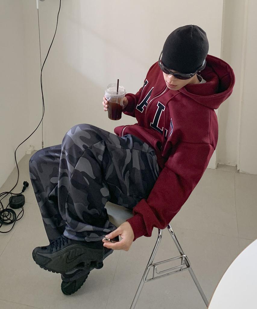 ROCKED GARAGE Unisex All-Season/Fleece-Lined Training Pintuck Balloon Two-Way Wide Pants_Military