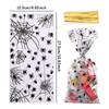 50Pcs Halloween Spider Candy Bag Transparent Glass Paper Food Plastic Bag Family Halloween Party Decoration Gift Bag