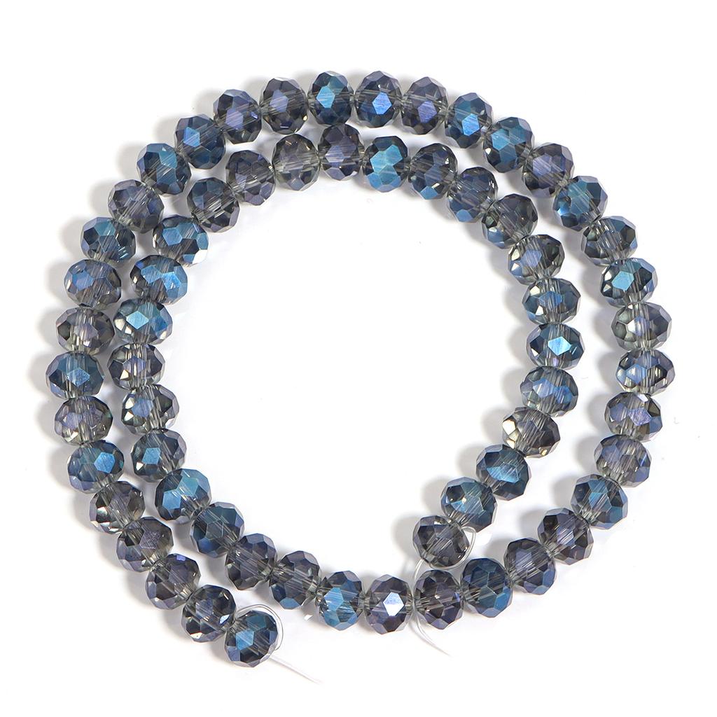 60-130PCS 3/4/6/8/10mm Plated Color Faceted Crystal Glass Beads Abacus Beads Round Flat Loose Spacer Beads For Jewelry Making