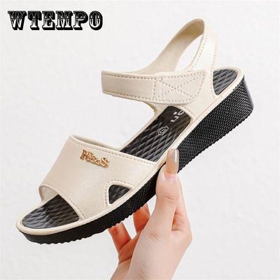 Сандалии женские летние, на среднем каблуке, на мягкой подошве, женские сандалии среднего возраста с плоской подошвой, нескользящие сандалии для мам среднего и пожилого возраста