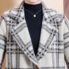 Mom's Plaid Woolen Jacket for Women In Autumn and Winter New Middle-aged Women's Clothing Westernized Imitation Mink Velvet Knitted Cardigan Coat