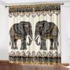 2 Pcs Ethnic style elephant print curtains,suitable for bedroom,living room kitchen decoration,home decoration,window decoration