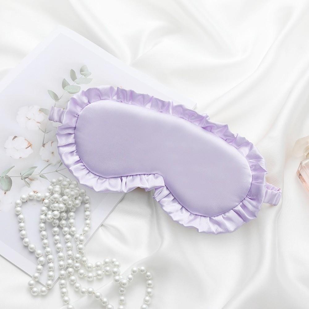 Soft Texture Silk Ruffle Sleep Eye Mask Silk Material Blackout Eye Patches Better Sleep