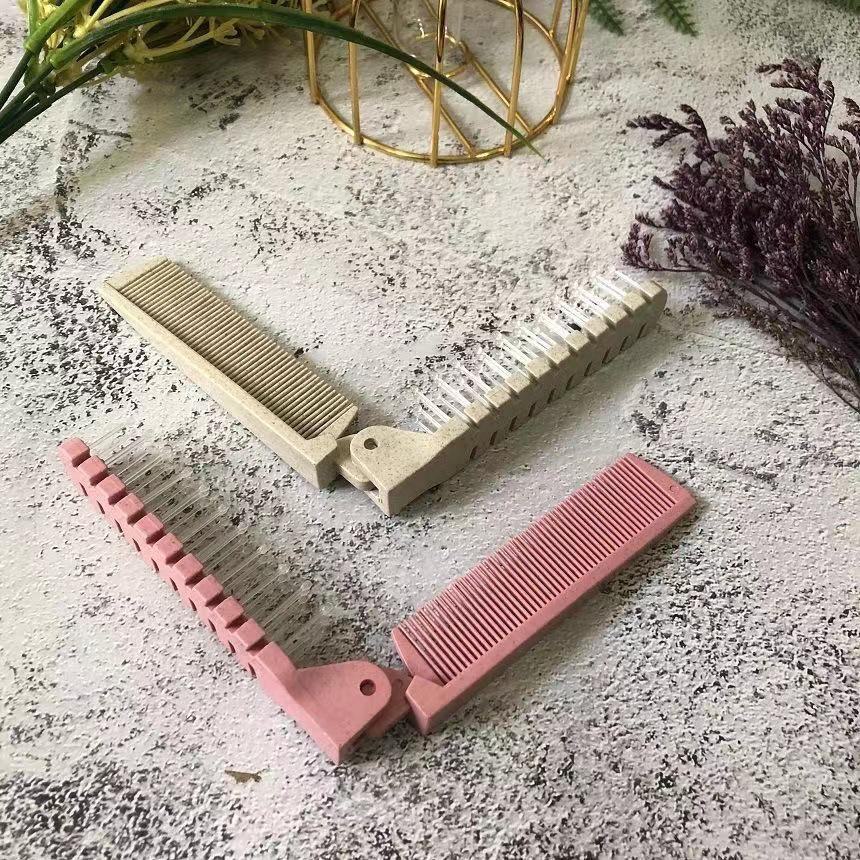 Портативная антистатическая складная расческа с редкими и густыми зубьями — идеально подходит для путешествий, школы и отелей — без узлов, двухголовая конструкция для женщин.