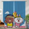 Curtains for Bedroom L-line Friends Elegant Room Curtains 2 Pieces Shades Halloween Decoration Living Room Curtain Partition