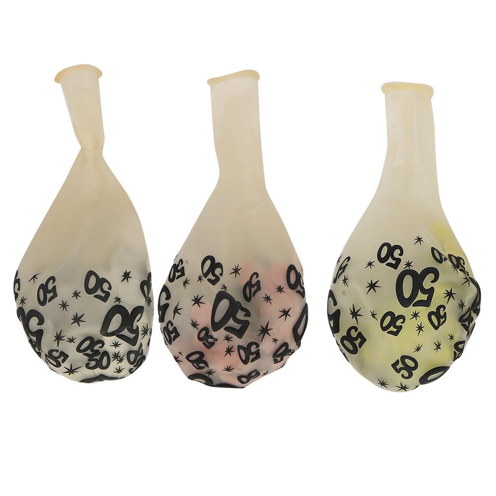 10 шт. латексных прозрачных шаров с рисунком числа 50 для украшения на день рождения, свадьбу, юбилей