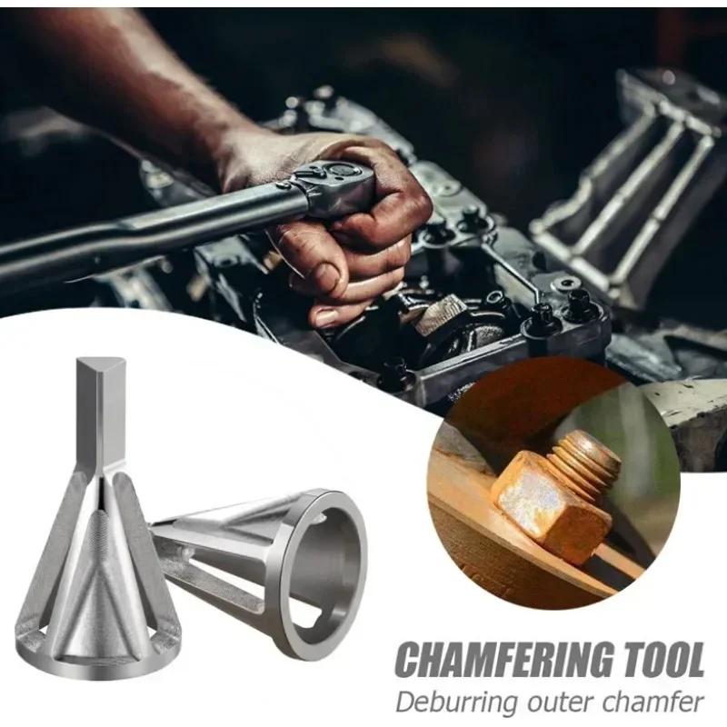 1/2 шт. Инструменты для снятия заусенцев с шин, нержавеющая сталь, инструмент для снятия внешней фаски, сверло для удаления заусенцев, серебряный инструмент для ремонта мотоцикла и автомобиля