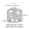 Vinregem Luxury 100% 925 Sterling Silver Sparkling 3EX VVS1 D Color Real Moissanite Full Diamond Ring for Women Wedding Party Fine Jewelry Gifts