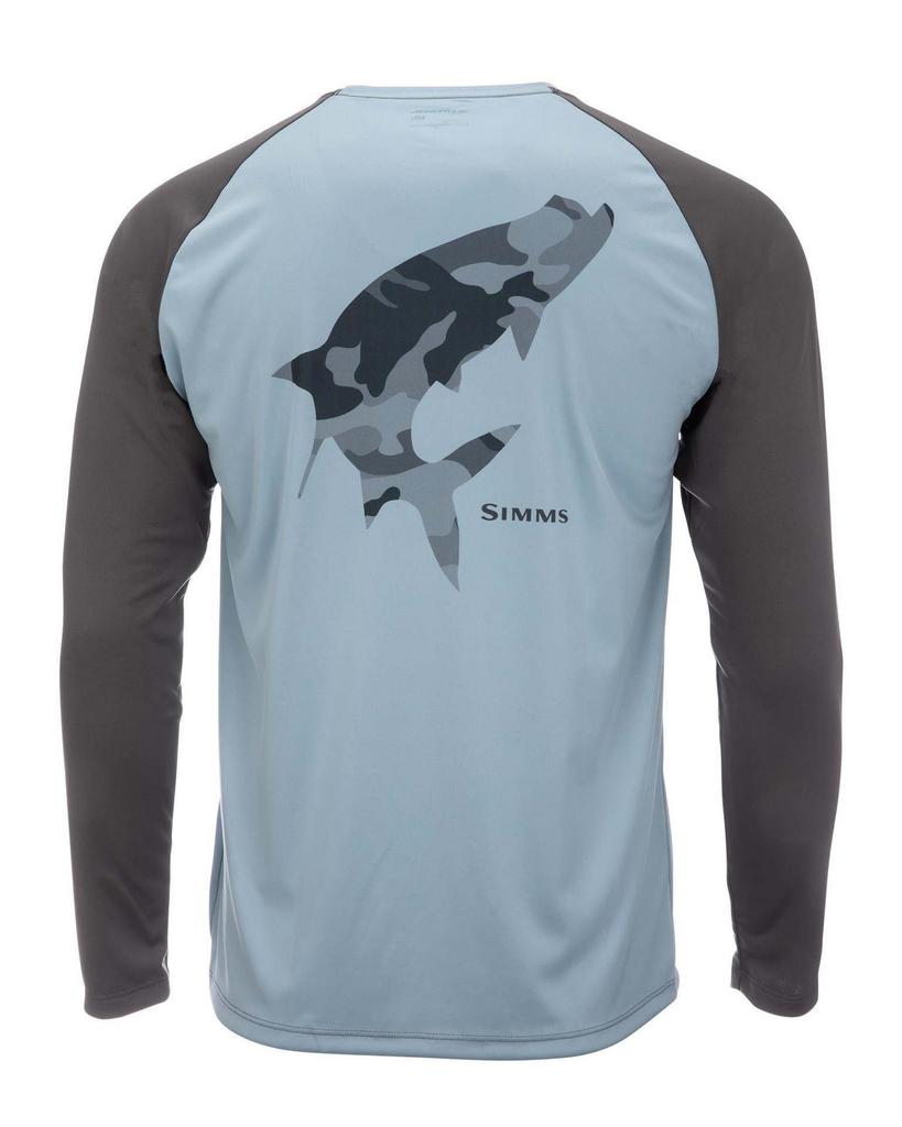 SIMMS camouflage fishing suit Luya long-sleeved crew neck T-shirt men's summer sunscreen suit quick-drying breathable fishing suit