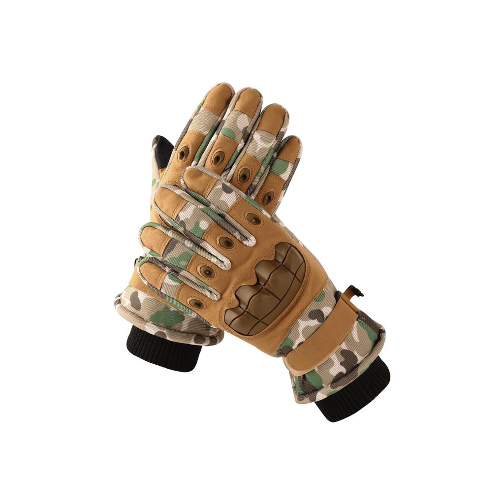 Tactical Gloves Men Cotton Lined Thick Touchscreen Windproof Waterproof Protective Fleece Warm Gloves