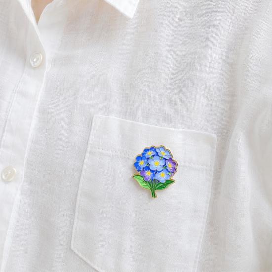 Non-snag Clothing Pin Zinc Alloy Brooch Pin, Colorful Flower Shape Lapel Smooth Polished Edge Edges Enamel Badge for Coats Scarves Canvas Bags