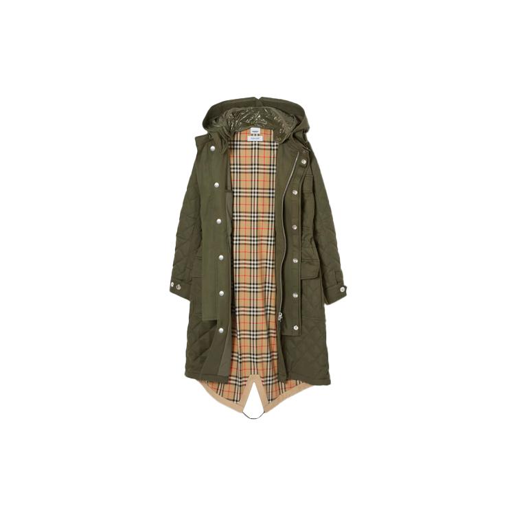 Burberry Parka Coat Men's Olive Green 80400871
