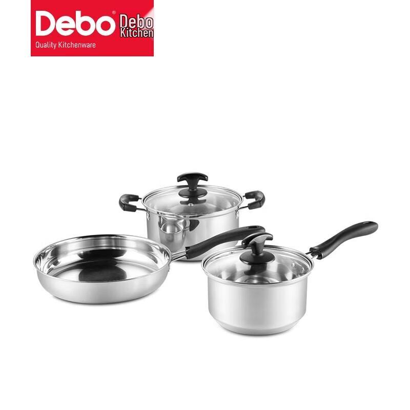Debo Bologna Stainless Steel Cookware 3-Piece Set