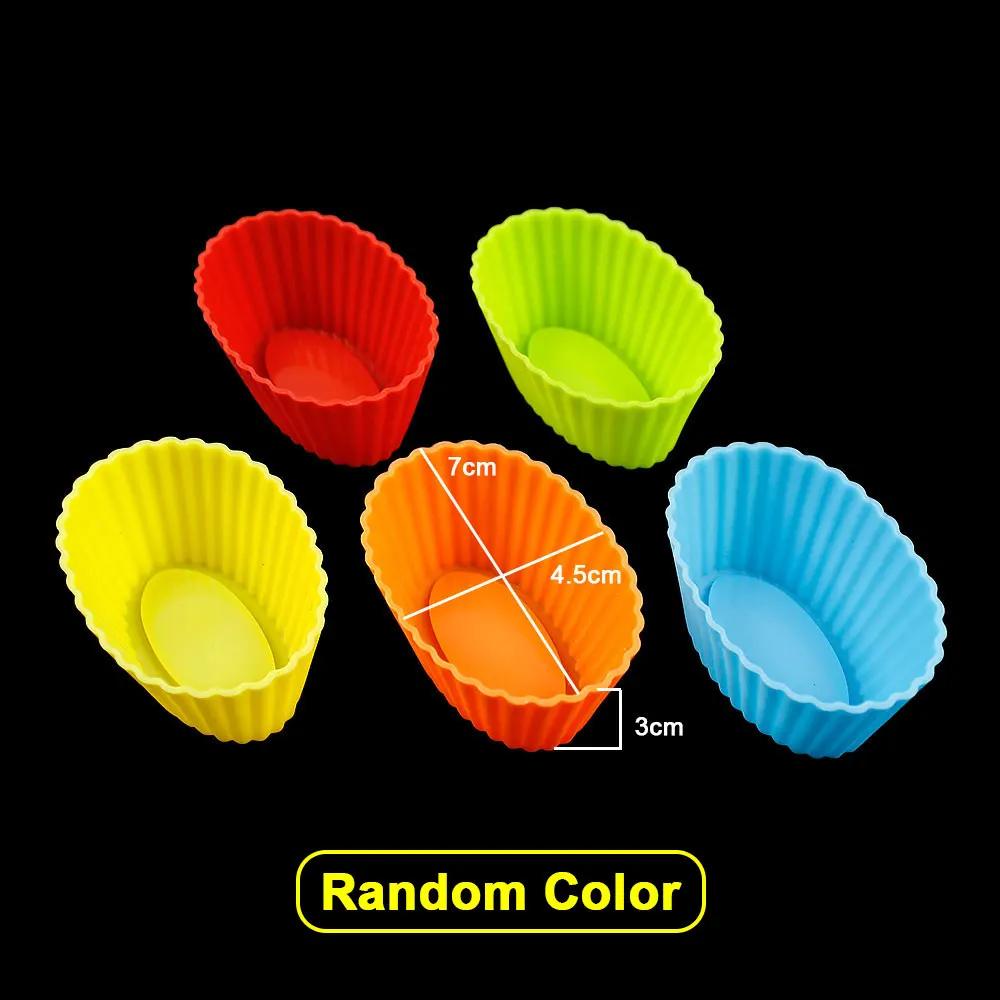 10pcs/pack Silicone Molds Cupcake Baking Cups Reusable Muffin Cup Liners Rainbow Cupcake Wrappers Non-stick Cup Cake Mold For Party