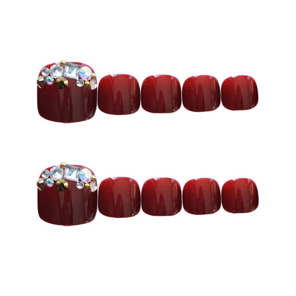 Накладные ногти Искусственные ногти на ногах Квадратная форма Кончики для ногтей Отсоединяемые Накладные ногти Женские