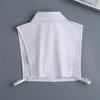 Women White Long Pointed Fake Collar Big Lapel Fake Collar Detachable Lapel Half Shirt Cotton False Collars