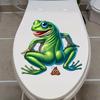 Мультяшная лягушка наклейка на унитаз самоклеящаяся водонепроницаемая наклейка для ванной комнаты унитаз и домашний декор наклейки на автомобиль самоклеящиеся