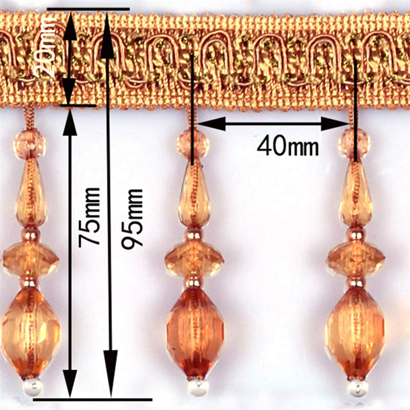 3-метровые подвески из хрустальных бусин для штор, бахрома, кисточки, отделка, обивка, свадебный декор