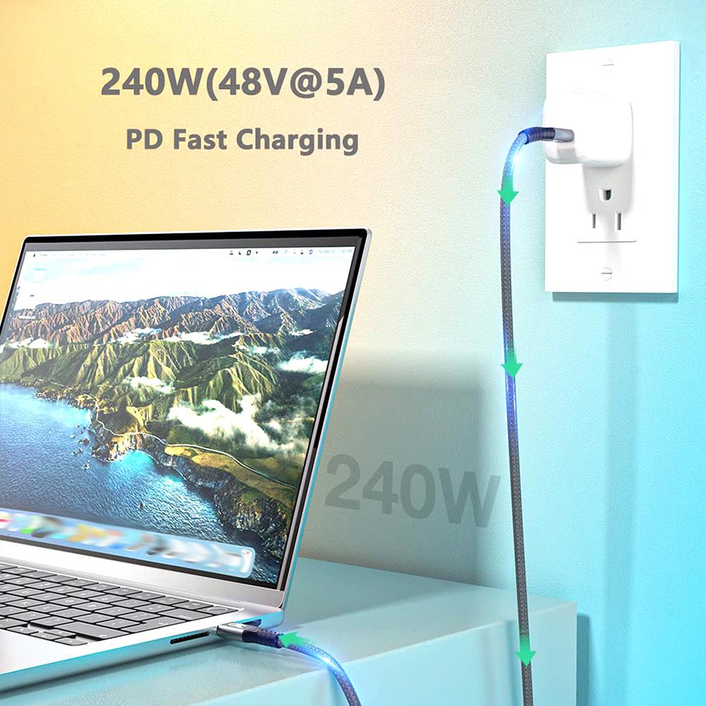 Кабель для передачи данных USB 4.0, совместимый с 4-мя Type-C, двусторонний, 8K, 40 Гбит/с, PD 240 Вт, кабель для быстрой зарядки