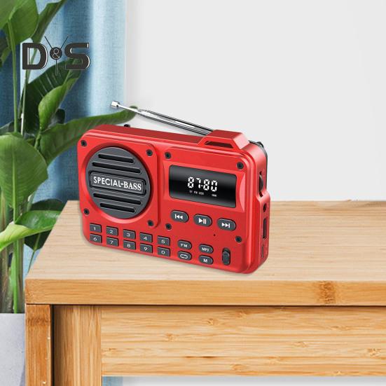 Portable Radio Bluetooth-compatible Speaker Digital Display Battery Operated AM/FM Radio Handheld Wireless Speaker