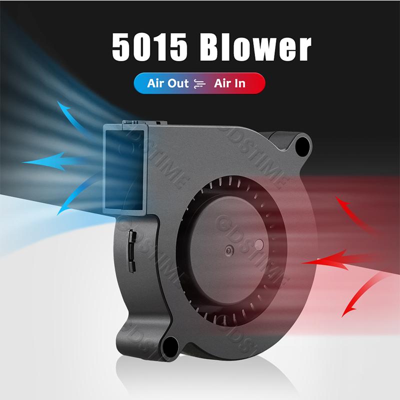 Gdstime DC 5V 12V 24V 50x50x15мм Охладитель на двойном подшипнике 2-контактный USB Радиальный вентилятор 5015 Турбо-вентилятор 5см 50мм Радиатор для охлаждения 3D-принтера Топливные форсунки 6