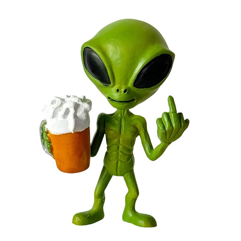 Статуэтка из смолы инопланетянина, украшение, садовые скульптуры и статуи инопланетян, лучший художественный декор для дома или офиса в помещении или на улице, коллекционный