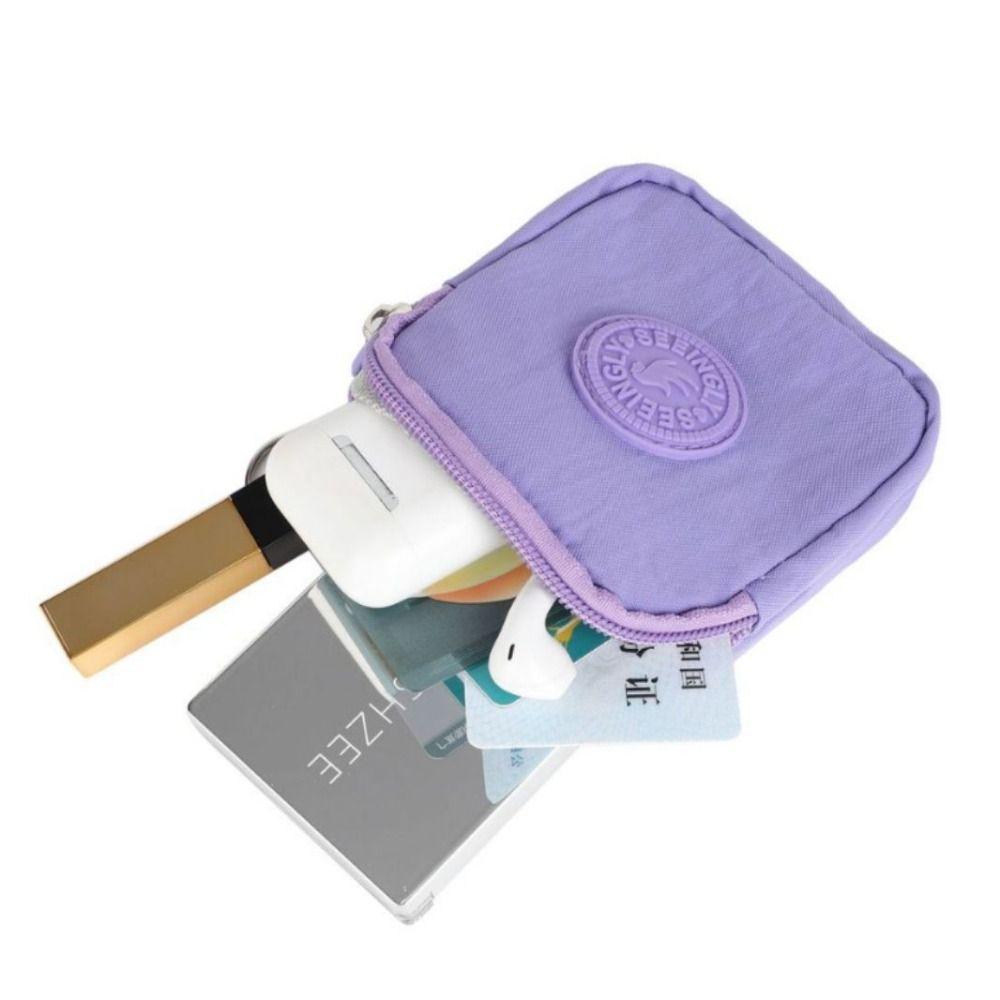 Waterproof Short Zipper Coin Purse Nylon Simple Storage Bag Portable Double-layer Wallet  Outdoor